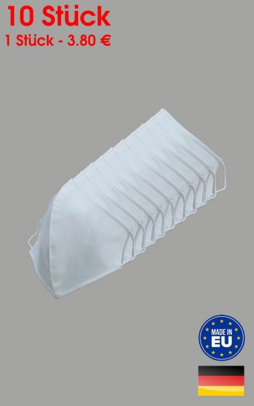 10 Stück Mundschutz 2-lagig Maske 100% Baumwolle waschbar 