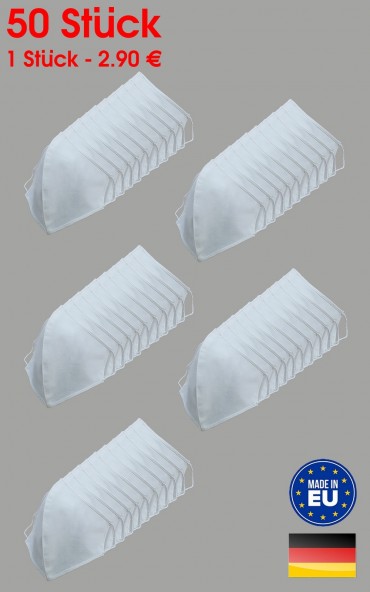 50 Stück Mundschutz 2-lagig Maske 100% Baumwolle waschbar 